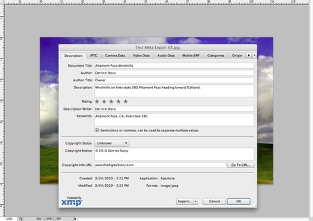 Metadata Appears in Photoshop CS4