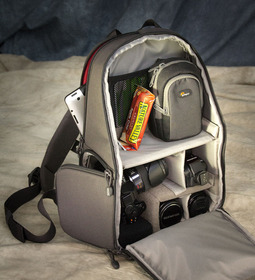 Packed Lowepro Transit Sling 250 AW