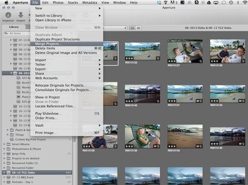 Merge Projects in Aperture